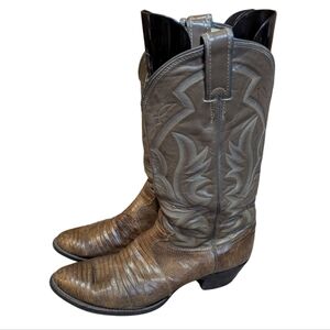 Justin Style 8493 Exotic Mink Iguana Lizard Western Style gray Cowboy Boots USA